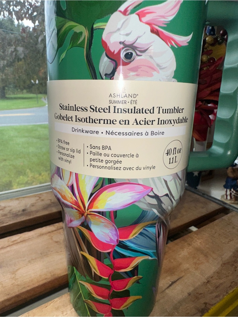 40oz. Cockatoo Stainless Steel Insulated Tumbler by Ashland ~ New - Picture 10 of 11